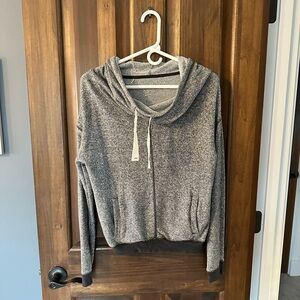 Cowl neck gray sweatshirt
